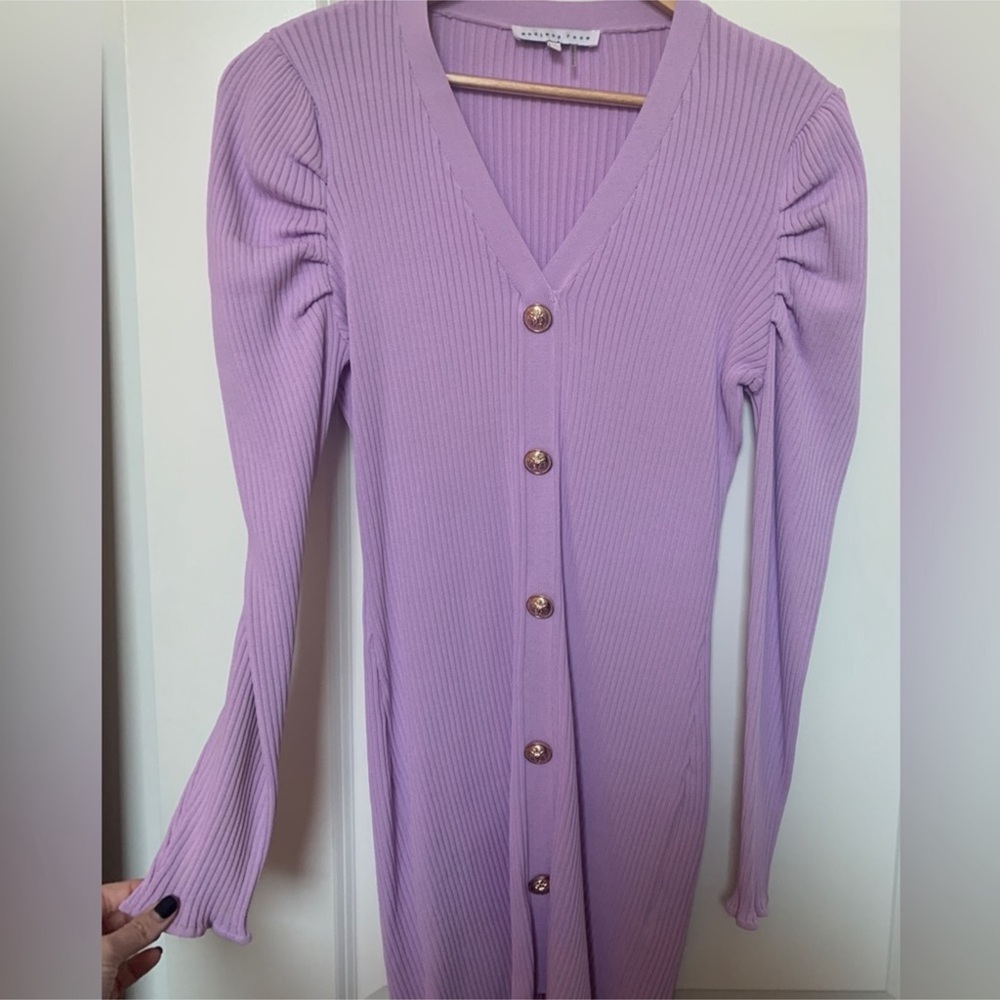 ❤️❤️Endless ROSE Lilac Button-Up Ribbed Dress❤️❤️size S - Picture 4 of 6